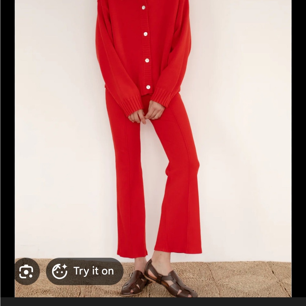 Donni Rib Kick Flare in Tomato, XXS